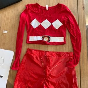 Red Power Ranger Costume Women's